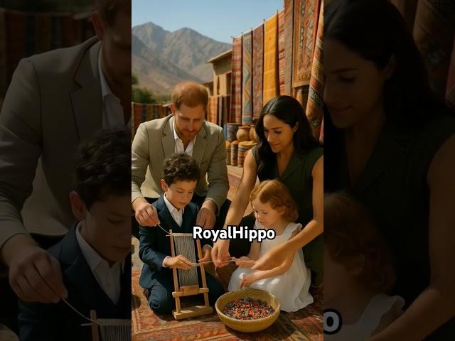 Prince Harry and kids make rugs #rugs #princeharry #cute #fun #happy #family #travel #creative