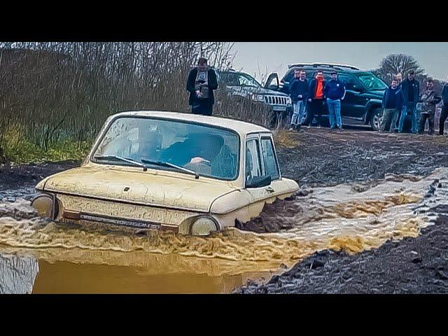 Not to look nervous! A man at ZAPORIZHIA SURPRISED off-road SUVs!