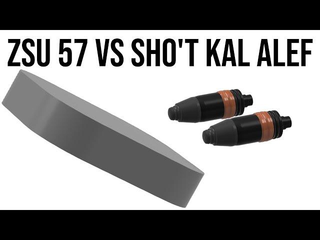 ZSU-57 vs Sho't Kal Alef Armor Simulation