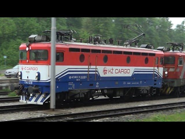 Croatian Cargo freight open wagons train, Locomotives: Asea Rb1 029-4 & PP 304, Fužine 30.5.2022