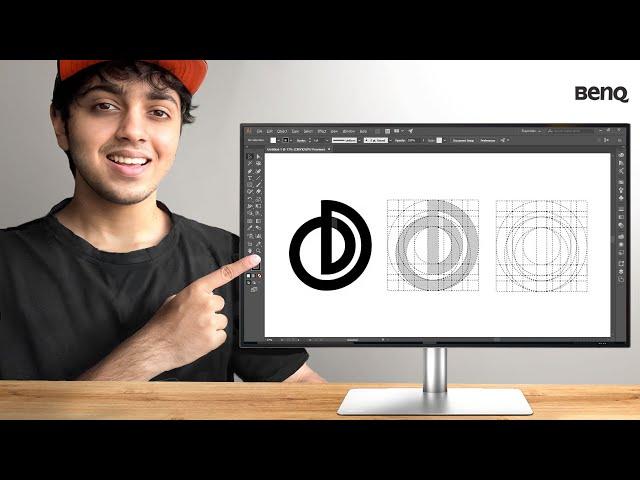 Design a Logo with me on BenQ Monitor | Design Process