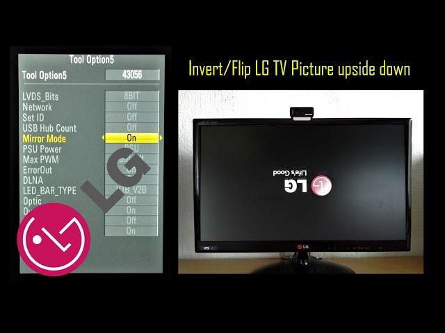 LG TV Flip/Invert Picture Upside Down. Mirror Mode with Service Menu