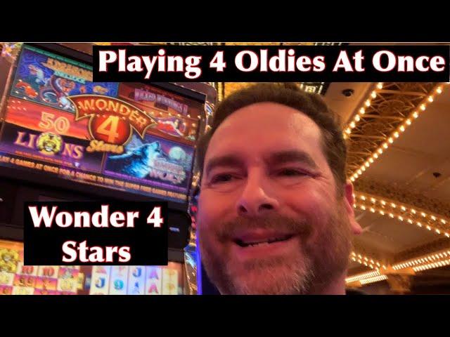 Wonder 4 Stars -- Playing 4 Oldie Slots On One Game With A Twist In The Bonus