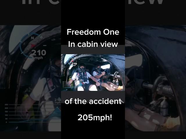 Freedom One in cabin view of Desert Storm Crash.  #desertstorm #lakehavasu #boatracing #crash #crazy