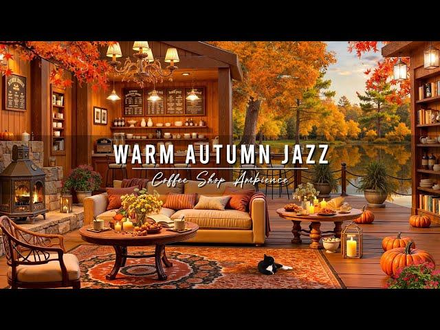 Warm Morning Jazz Music at Autumn Porch Ambience  Relaxing Jazz Instrumental Music for Studying