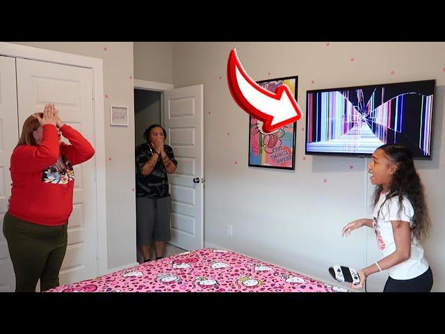 BROKEN TV SCREEN PRANK ON PARENTS