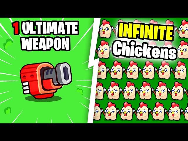 I Spent $937,628,053,068,421 Upgrading Cannons To Destroy An Army of Chickens!