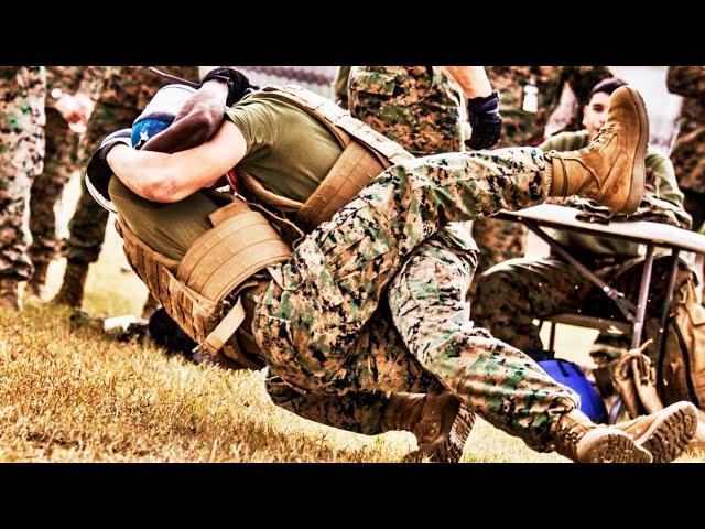 Friendly Knife Fighting Between Philippine Marine And USMC