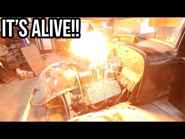 The 1932 Ford Tudor Has A Running Engine! - First Time In 45 Years!!!