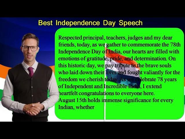 15 August speech  in english 2024 |  Best Speech on independence day  | Short speech on independence