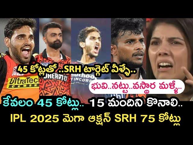 Indian premiere league 2025 mega auction sunrisers hyderabad players target list | Sports dictator |