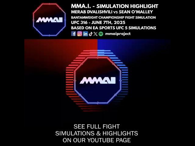 UFC 316 Merab Dvalishvili vs Sean O'Malley BW Championship Fight Simulation Highlight #shorts