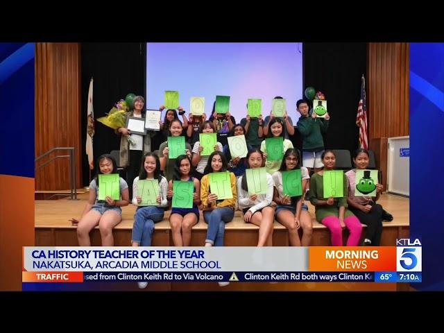 KTLA News Arcadia Unified’s Mrs. Nakatsuka Named CA History Teacher of the Year