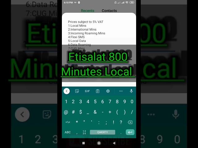 etisalat local call 800 minutes packages