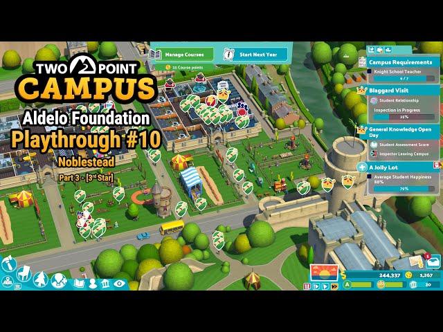 Aldelo Foundation in Two Point Campus Playthrough 10 - Noblestead - Part 3/3 [3rd Star]