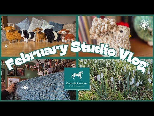  STUDIO VLOG #49 - Chubby cows & chickens, Spring is coming! A month in my needle felting business