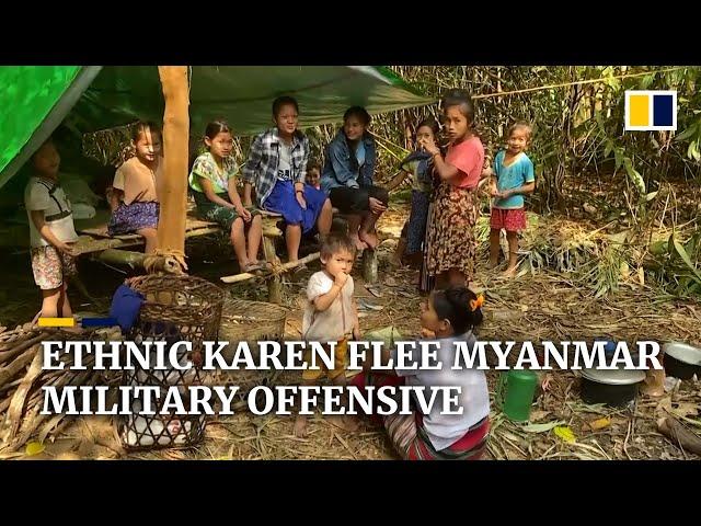 Myanmar military offensive drives 8,000 ethnic Karen people from homes