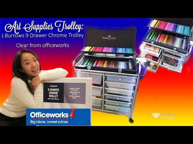 {Art storage} art supplies trolley: J.Burrows 9 Drawer Chrome Trolley Clear from officeworks