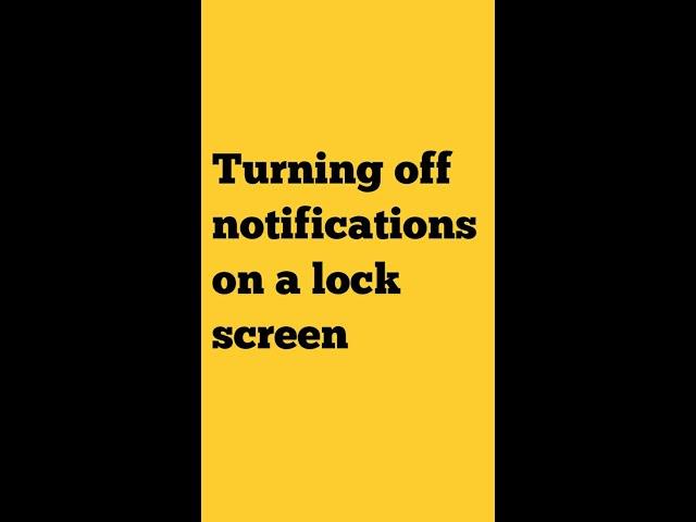 Turning off notifications on a lock screen #shorts