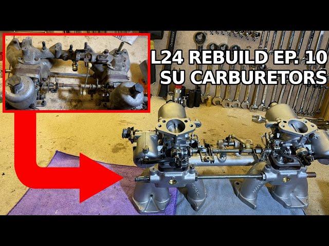 Datsun 240Z L24 Engine Rebuild Ep. 10 - Rebuilding and vapor honing SU carburetors