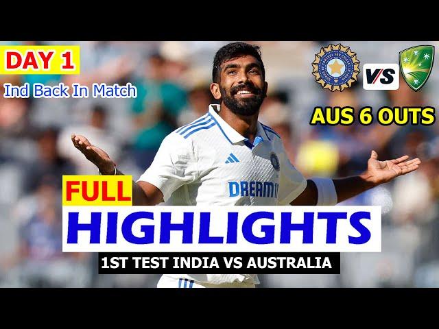 Highlights | India Vs Australia 1st Test Match Day 1 | Ind Vs Aus