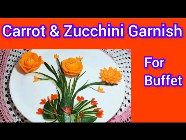 Carrot And Zucchini Garnish | Vegetable Garnish Tutorial