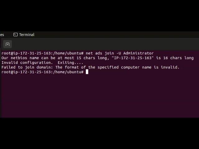 How to solve samba join active directory - Our netbios name can be at most 15 chars long