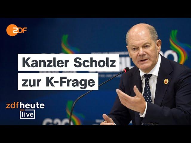 K-Frage und G20: Scholz im Interview und die Bilanz zu 1000-Tage Ukraine-Krieg | ZDFheute live