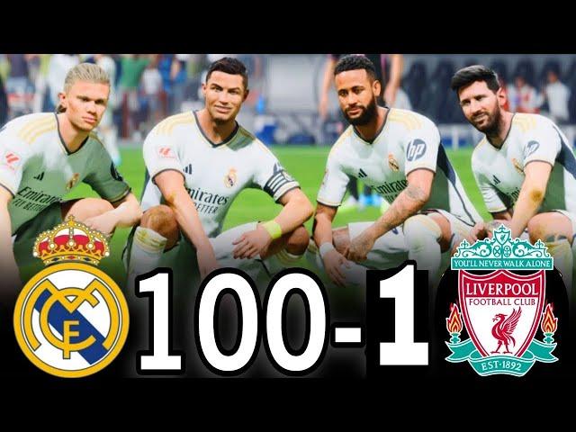 FIFA 25- MESSI RONALDO NEYMAR & MBAPPE | ALL STARS | Real Madrid 100-1 Liverpool #fc25