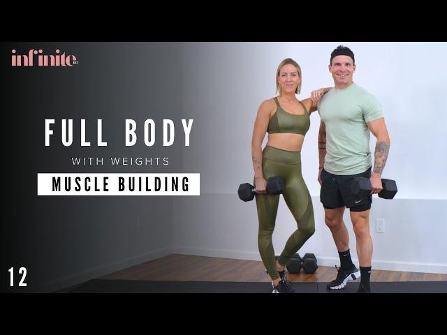 50 Min FULL BODY WORKOUT with WEIGHTS | Strength & Muscle Building