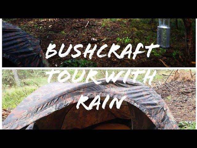 Ultralight stealth Bushcraft tour with the miltec recom in the rain