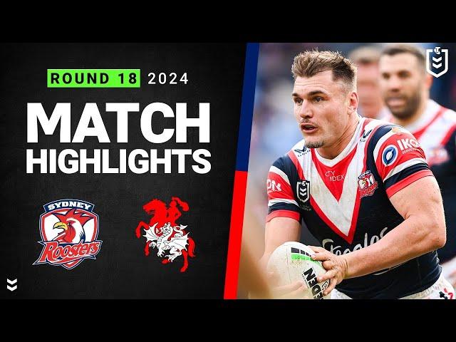 NRL 2024 | Roosters v Dragons | Match Highlights