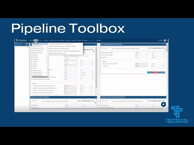 Technical Toolboxes PLTB (Pipeline Toolbox) Demo
