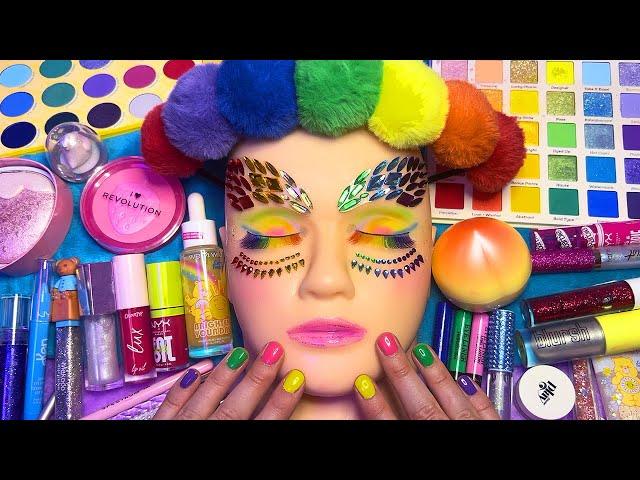 ASMR Rainbow Makeup on Mannequin  (Whispered)