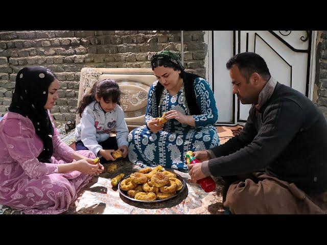 Chicken and potato donuts | rural life of Iranian girls| Iranian cooking