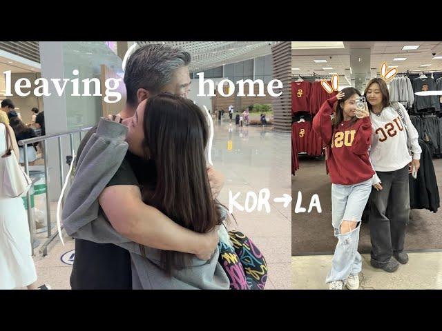 moving ACROSS THE WORLD for university: bye korea, dorm move in, hi LA