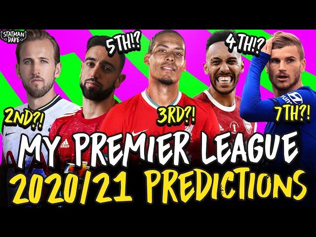 My 2020/21 Premier League Predictions | Champion, Top 4, Relegation & Top Scorer