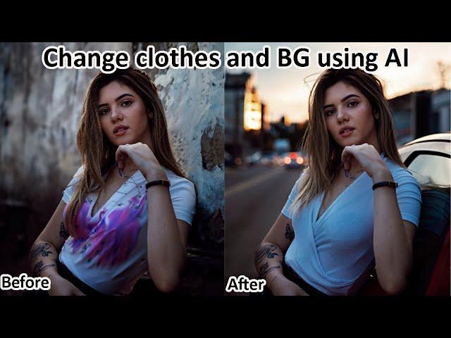 Change clothes and background using adobe firefly AI