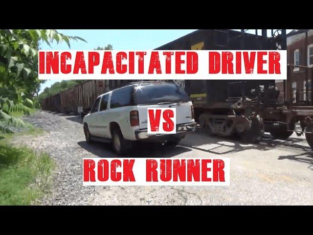 Incapacitated Driver Almost Crashes Into Train
