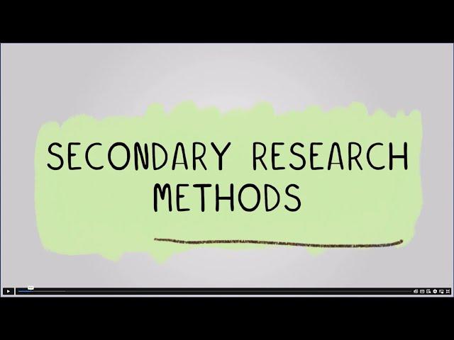 Secondary Research Methods - R093: Creative iMedia in the Media Industry