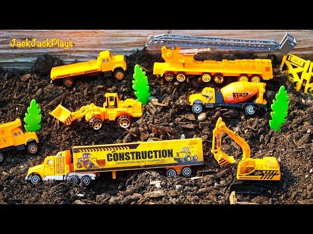 Toy Construction Trucks! Playing with Diggers & Toy Trucks | JackJackPlays