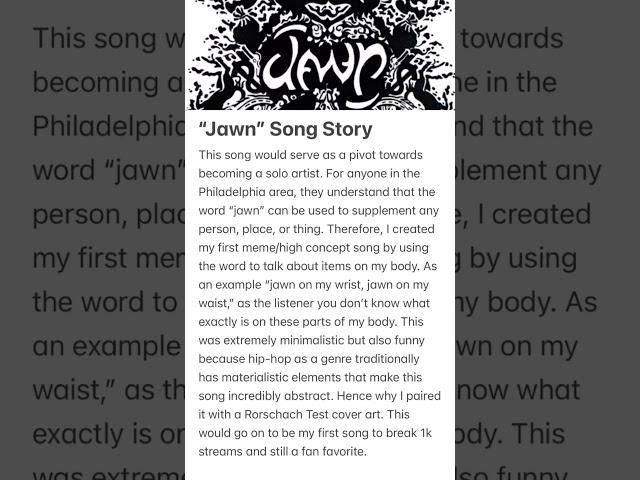 “Jawn” Song Story #jawn #song #story