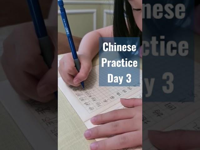 Day 3: My daughter is six and a half years old and started to practice Chinese.