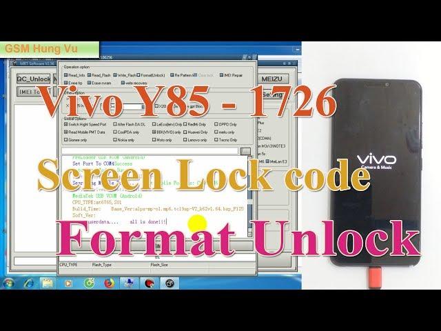 Vivo Y85 Screen lock Code/Password Formart Bypass ok by MRT.