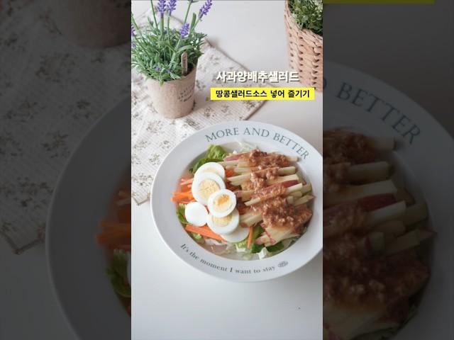 #사과양배추샐러드 #땅콩버터샐러드소스 넣어 다이어트식단으로 맛있게 만들기