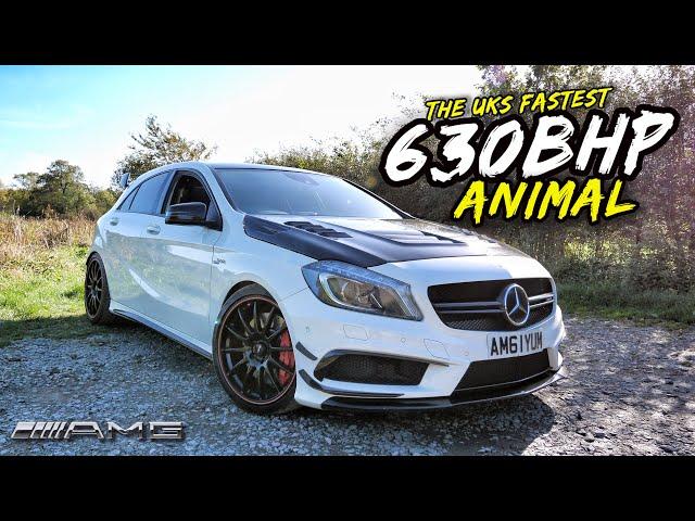 *SCREAMER PIPE* INSANE 630BHP BIG TURBO MERCEDES A45 AMG!!