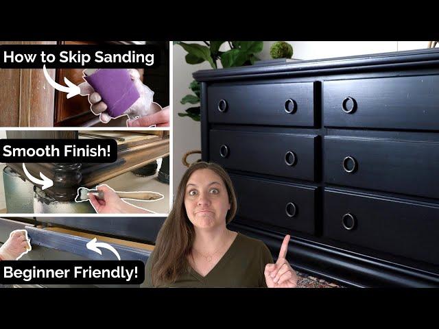 How to Paint Furniture Black | Laminate & Wood  Smooth Finish & Beginner Friendly!