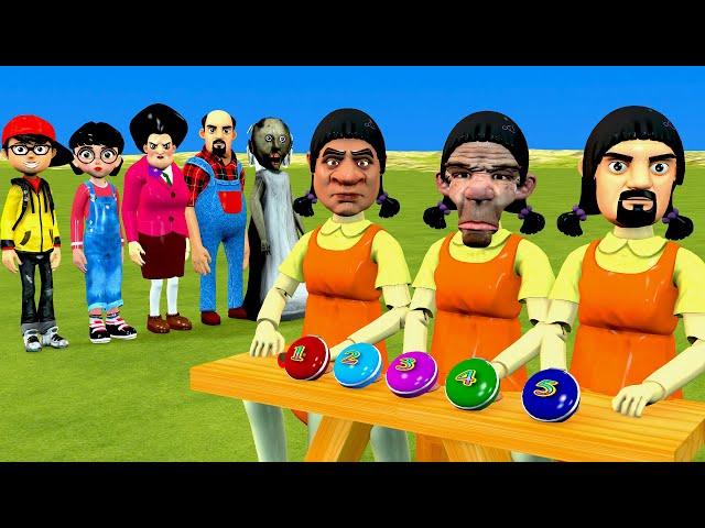 Scary Teacher 3D vs Squid Game Apply Powder To the Squid Girl's Face Old or Young 5 Times Challenge