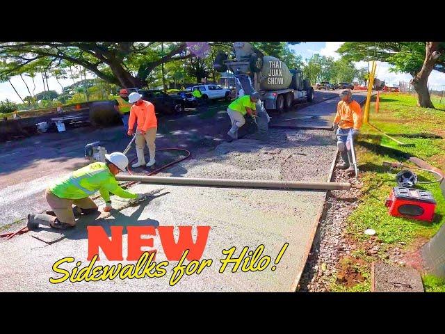 Transforming Hilo Hawaii Installing New Concrete Sidewalks to Beautify the City! Big Island Masons