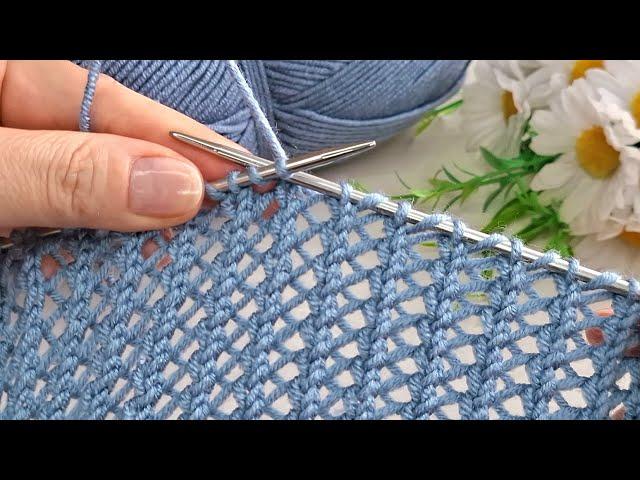 İki şiş kolay örgü yelek,şal model anlatımı ️Eays knitting crochet patterns